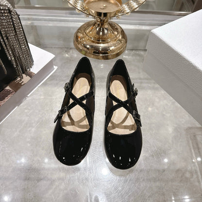 CD 26 Ballet Flats Black Patent Leather 592213