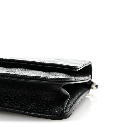Caviar Quilted Wallet On Chain WOC Black