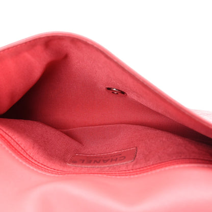 Crumpled Calfskin Quilted Bi Vintage Small Single Flap Pink