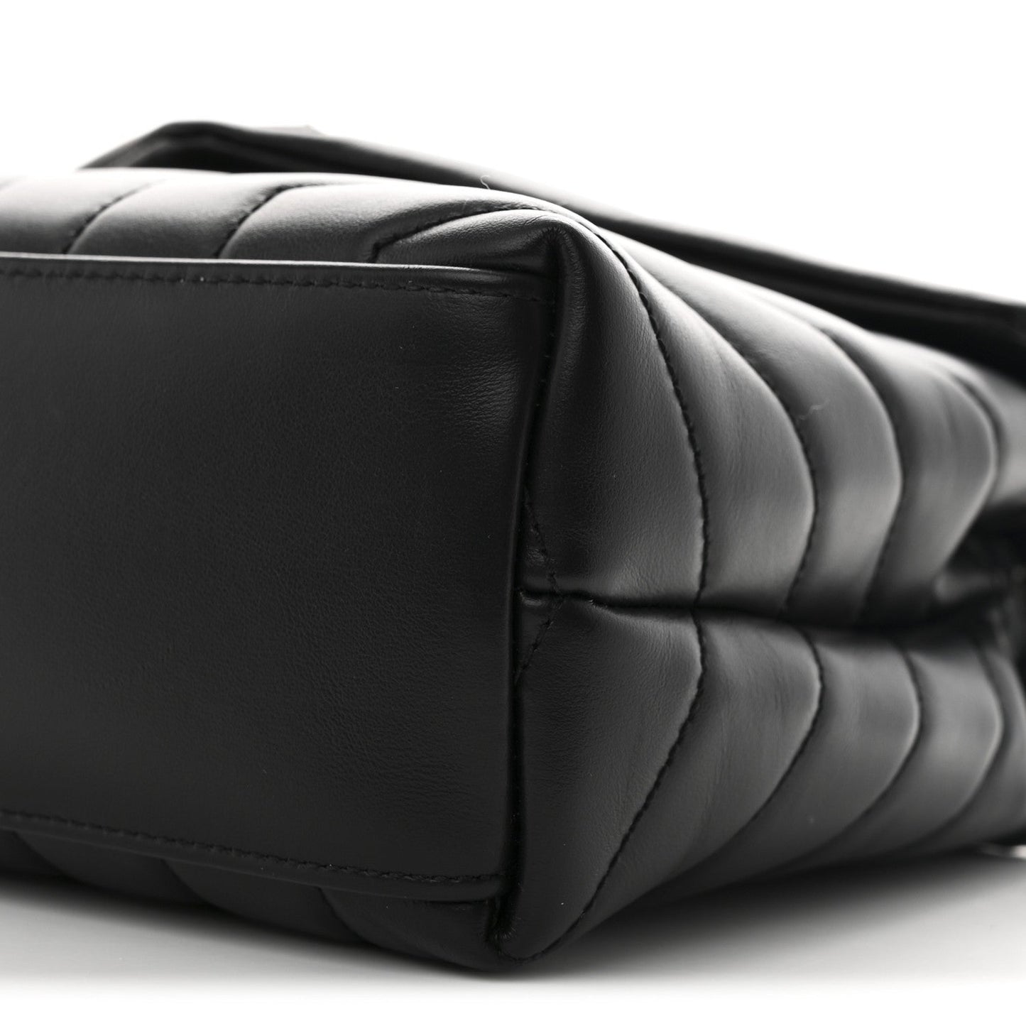 Calfskin Y Quilted Monogram Small Loulou Chain Satchel Black