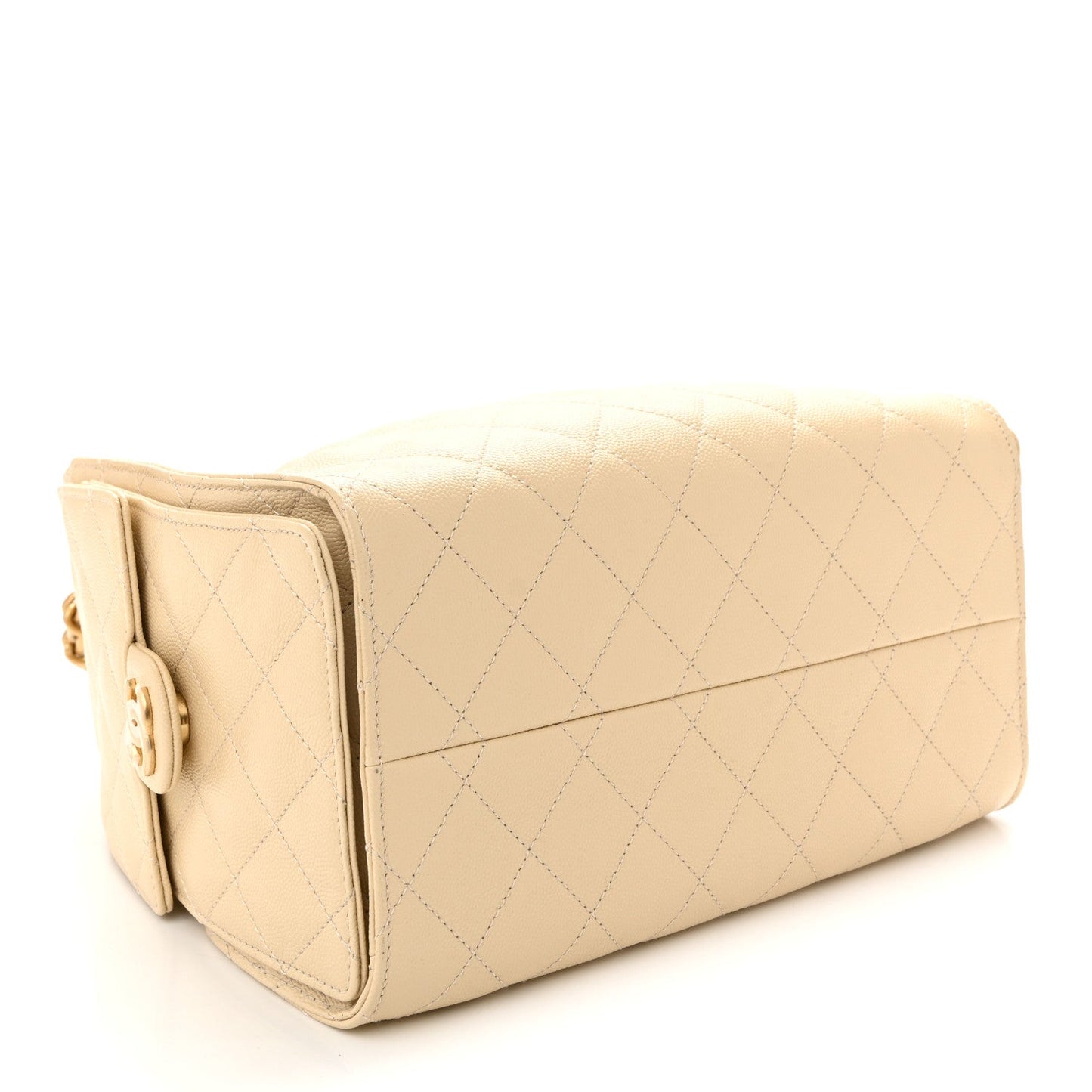 Caviar Quilted Small Chanel 25 Handbag Beige