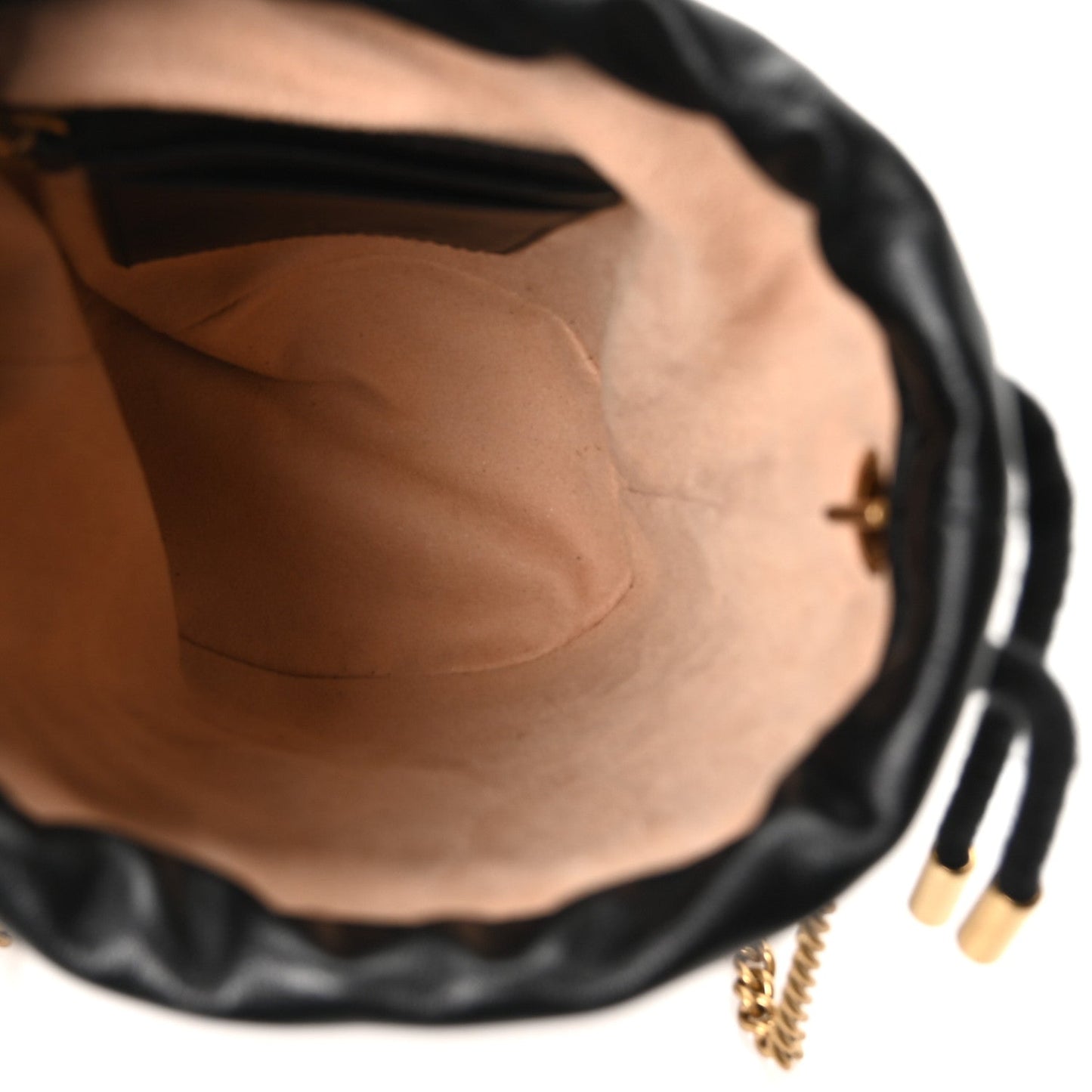 Calfskin Matelasse Mini GG Marmont 2.0 Bucket Bag Black