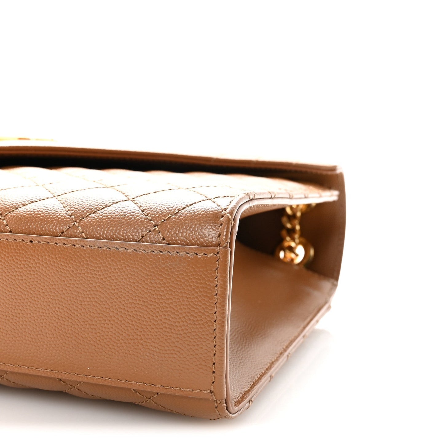 Grain De Poudre Textured Mixed Matelasse Triquilt Large Monogram Satchel Naturel