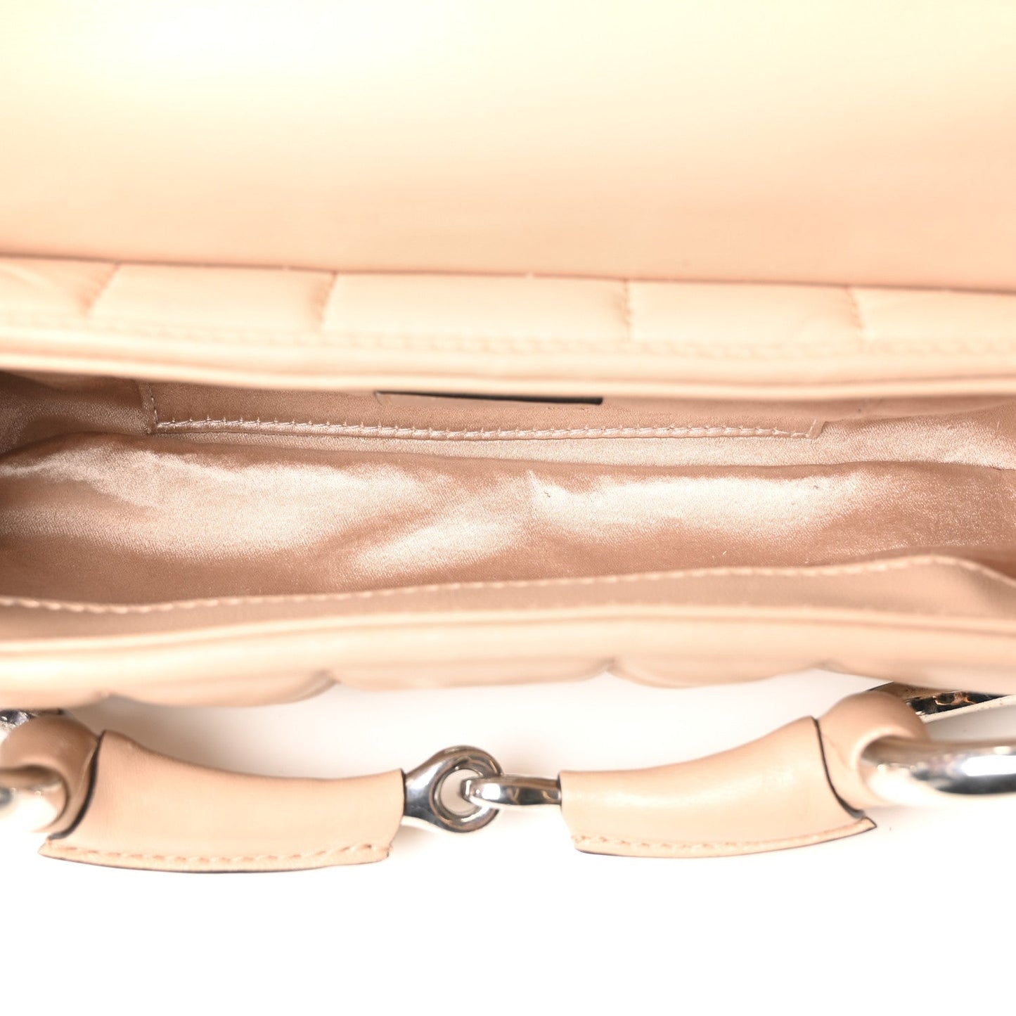 Nappa Vertical Matelasse Small Maxi Horsebit Chain Shoulder Bag  Rose Beige