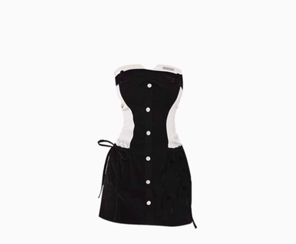 American retro baseball jacket 2025 plus size sweet hot girl style tube top skirt suit R1329