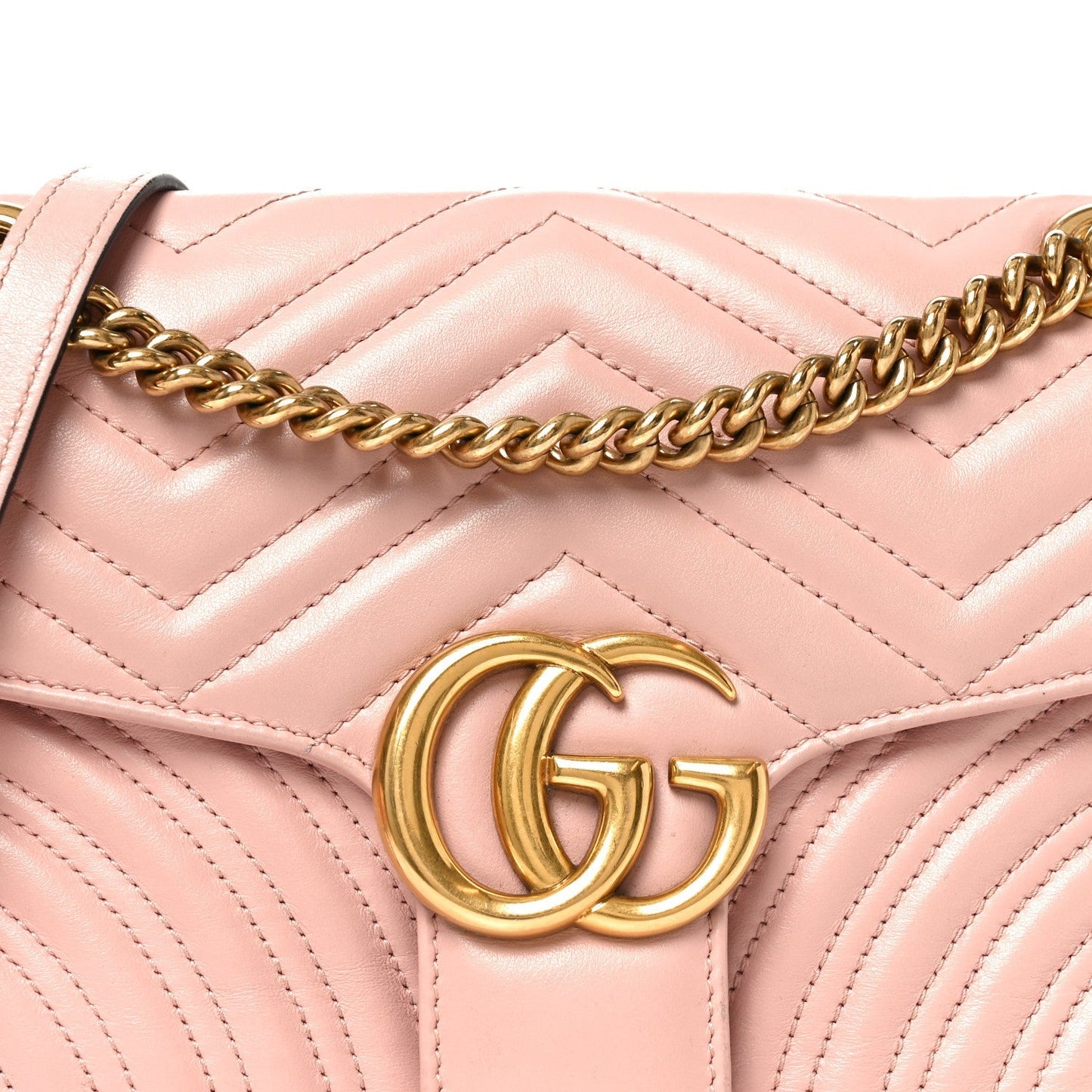 Calfskin Matelasse Small GG Marmont Shoulder Bag Porcelain Rose