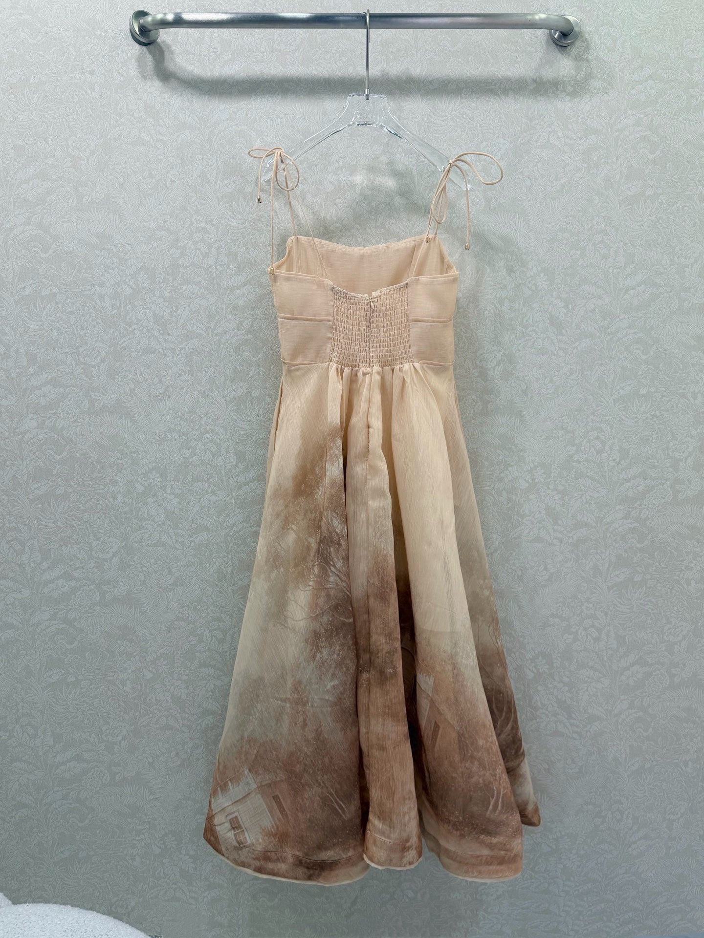 Zimmermann Polly Dress Brown Beige Cotton 347318