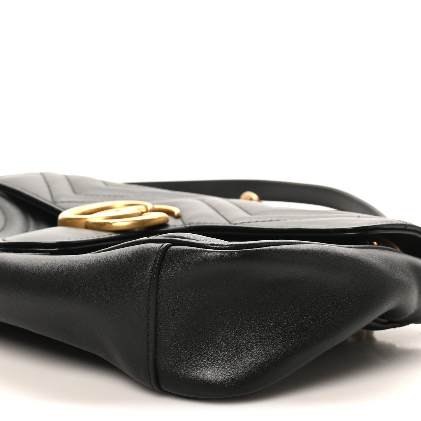 Calfskin Matelasse Small GG Marmont Shoulder Bag Black
