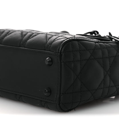 Ultra Matte Calfskin Cannage Mini Lady Dior Black