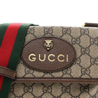 GG Supreme Monogram Web Small Neo Vintage Double Flap Messenger Bag Beige New Acero