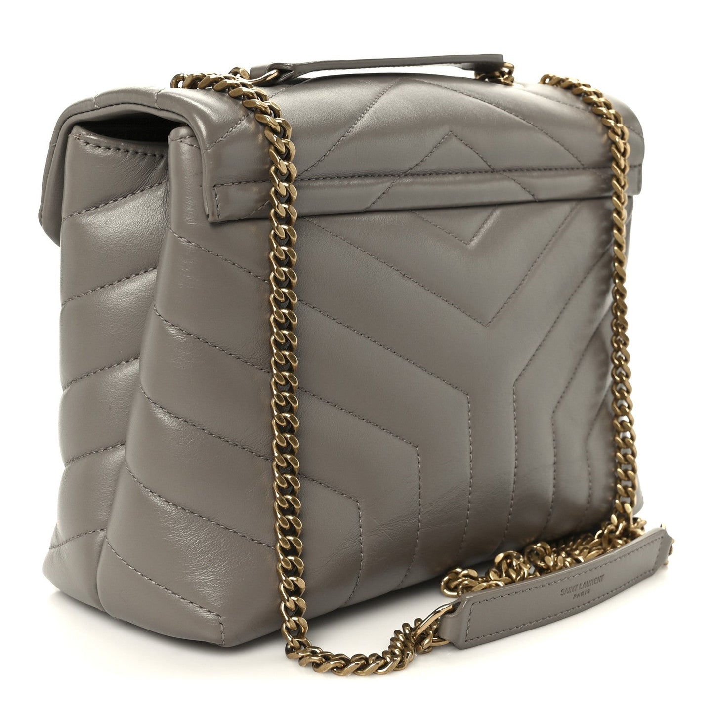 Calfskin Y Quilted Monogram Small Loulou Chain Satchel Taupe