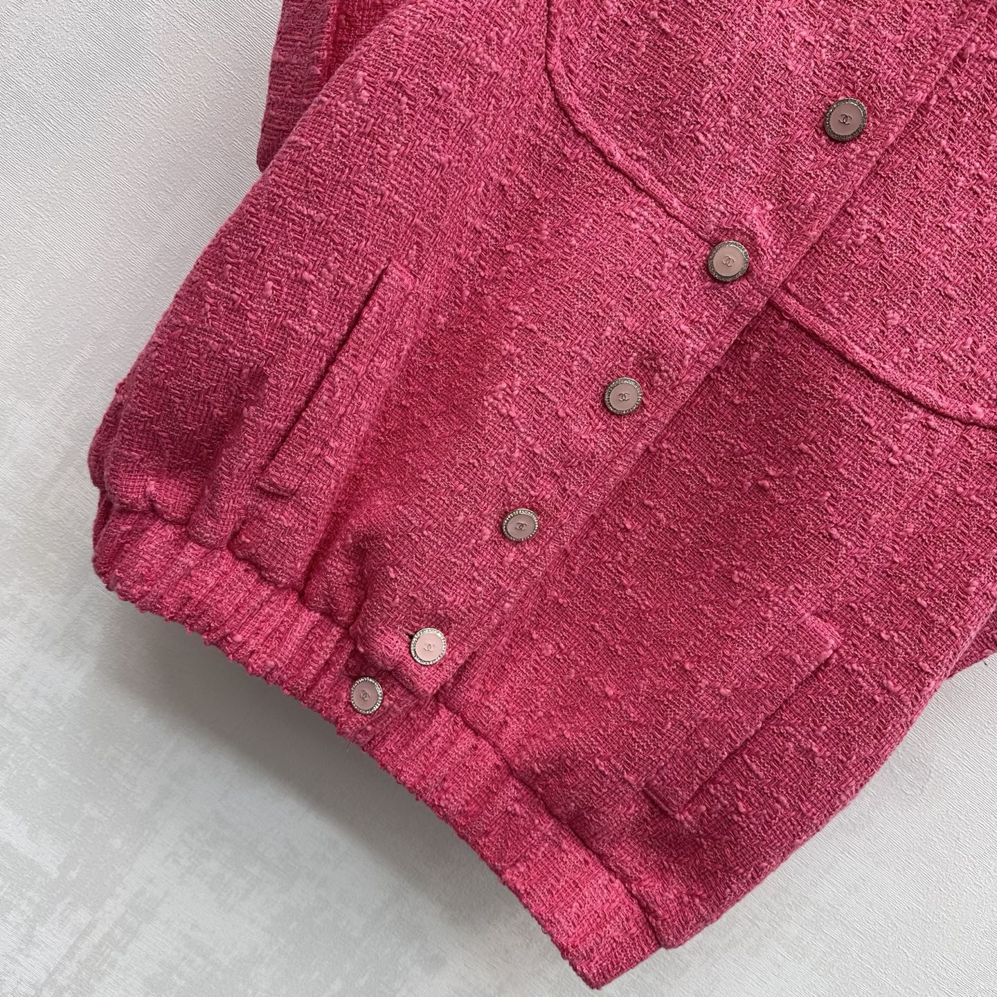 CC Jacket Short-sleeved Fuchsia Pink Cotton 350253