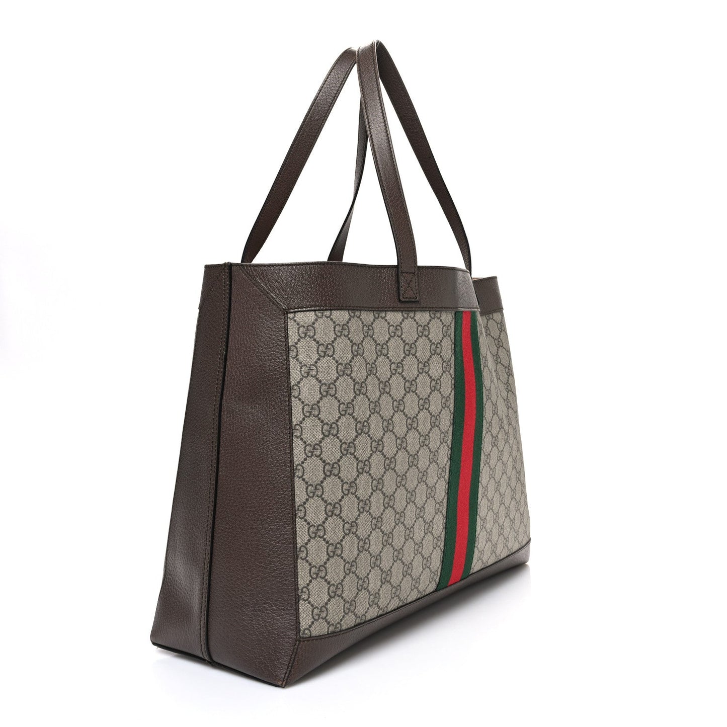 GG Supreme Monogram Web Ophidia Tote Brown