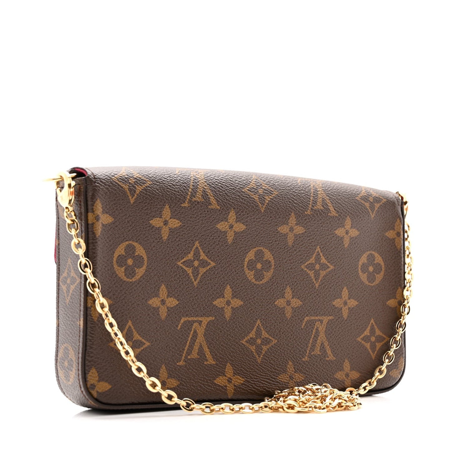 Monogram Pochette Felicie Chain Wallet Fuchsia