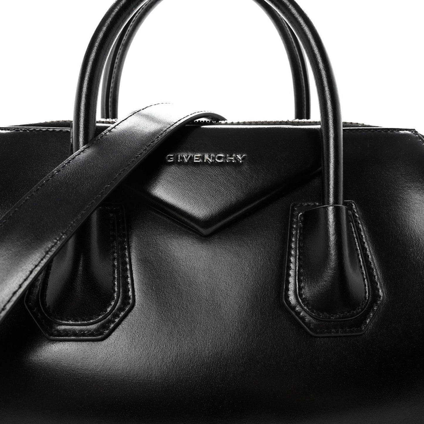 Shiny Lord Calfskin Medium Antigona Black