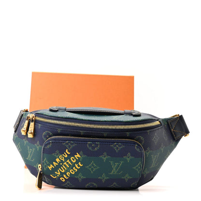 Monogram Heritage Rush Bumbag Blue Stripes