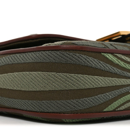 X SARA COLEMAN Canvas Vitello King FF Fish Eye Embroidered Baguette Amazzonia Ghianda