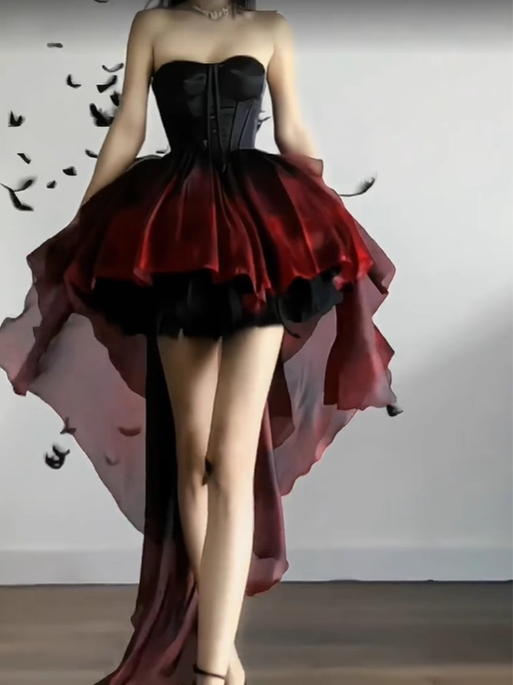 Chic Ball Gowns Sweetheart Burgundy Short Birthday Dresses Birthday Outfits