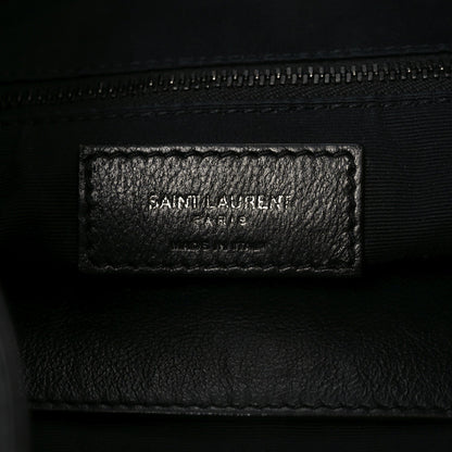Crinkled Calfskin Matelasse Monogram Medium Niki Shopper Tote Black