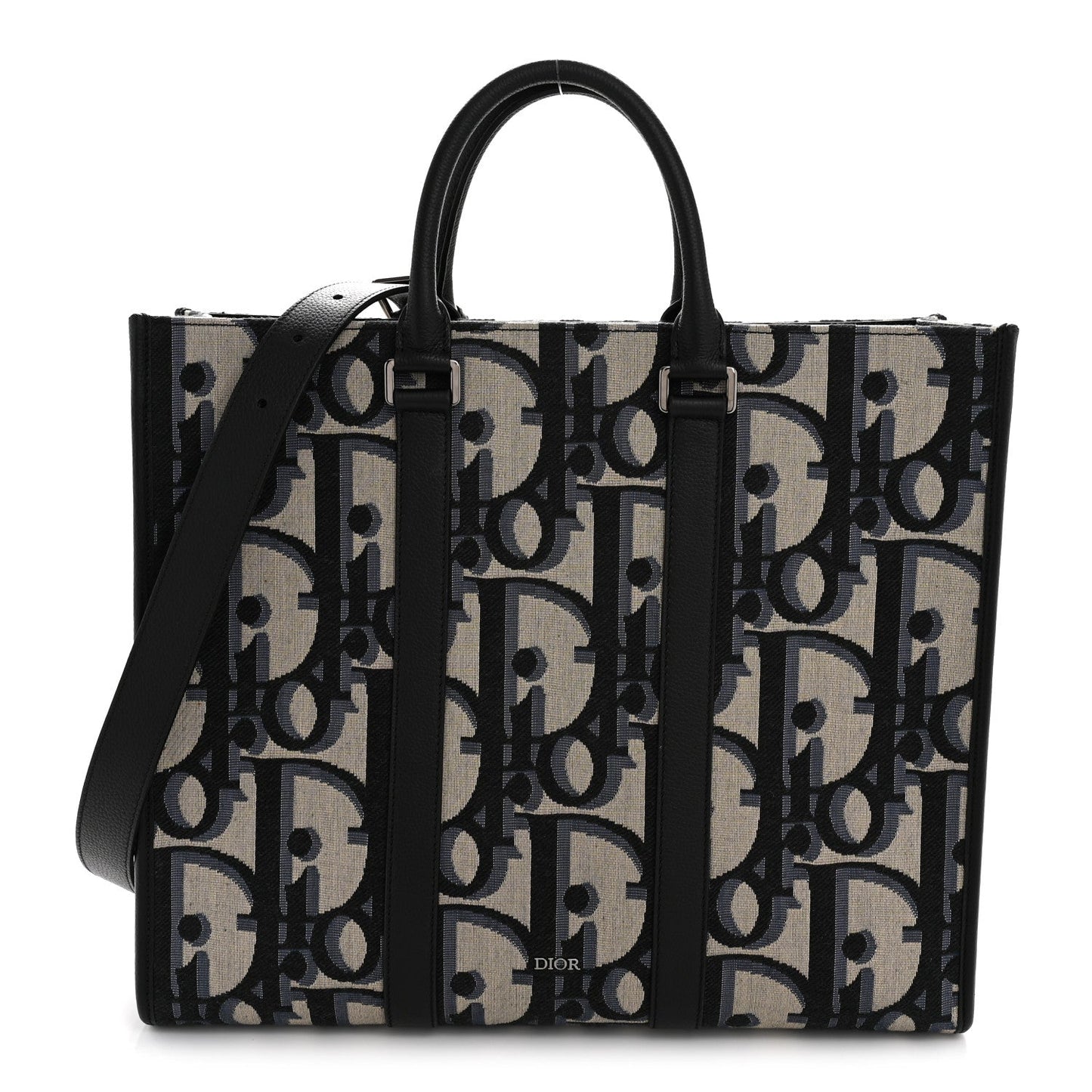 Maxi Oblique Jacquard East West Tote Beige Blue