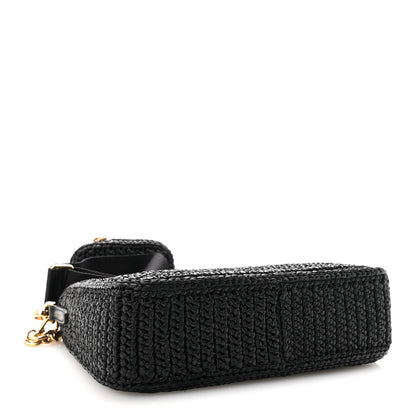 Yarn Raffia Effect Crochet Re-Edition 2005 Shoulder Bag Black