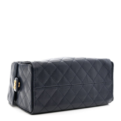Caviar Quilted Small Chanel 25 Handbag Dark Navy