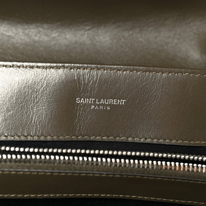 Calfskin Y Quilted Monogram Medium Loulou Chain Satchel Kaki Fonce