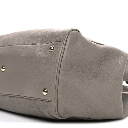 Pebbled Calfskin Medium Soho Shoulder Bag New Fango
