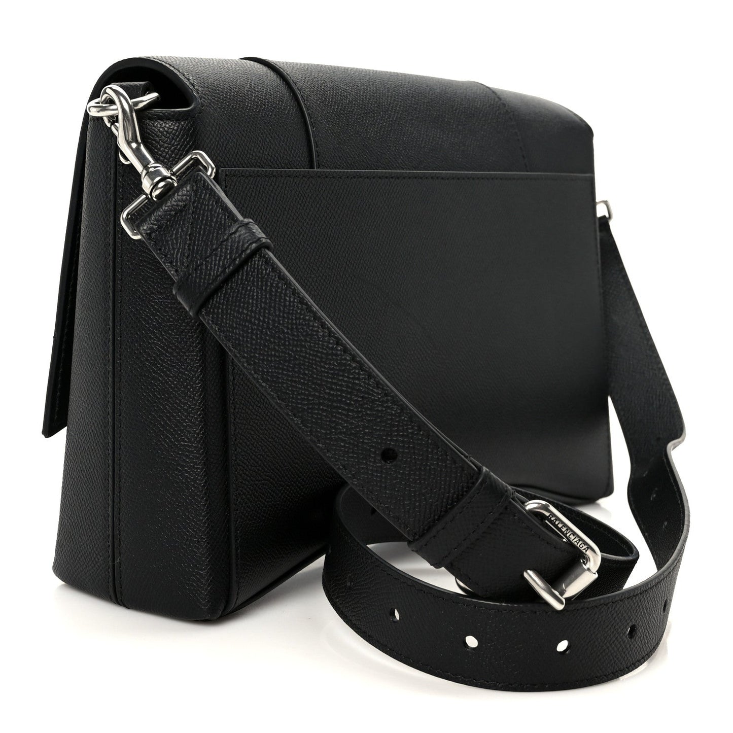 Semi Matte Soft Textured Calfskin Downtown Shoulder Bag Black