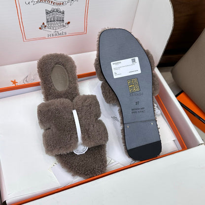 HM Oran Sandal Taupe Wool 598205