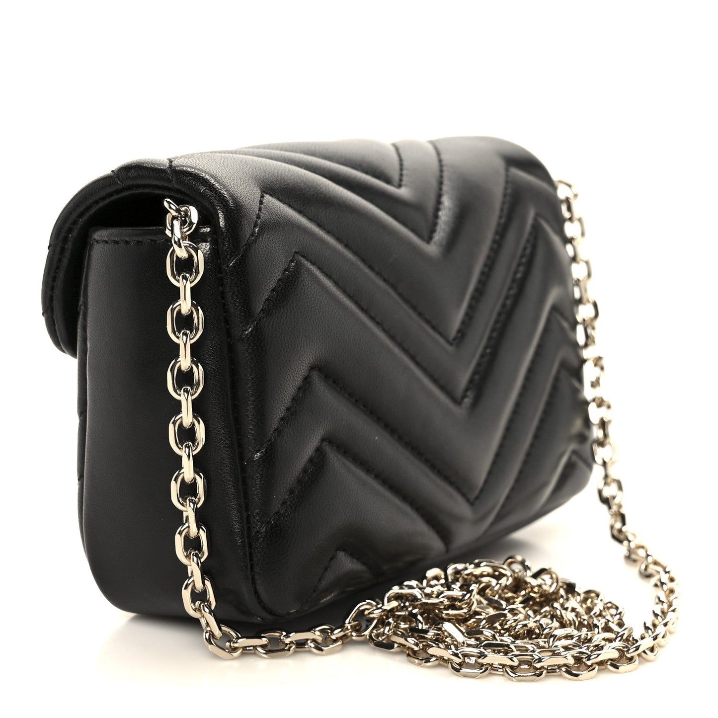 Lambskin Matelasse Mini GG Marmont Shoulder Bag Black
