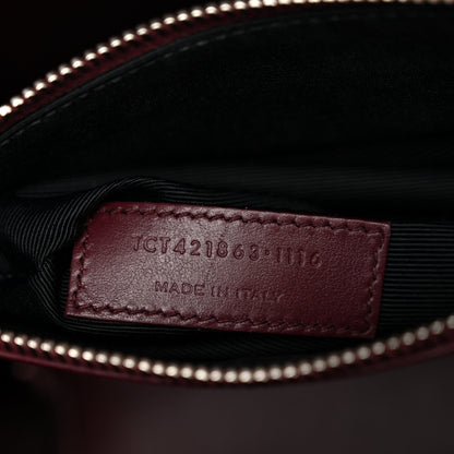 Calfskin Crocodile Embossed Baby Sac De Jour Bordeaux