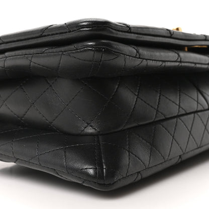 Lambskin Quilted On And On Medium Chain Flap Black