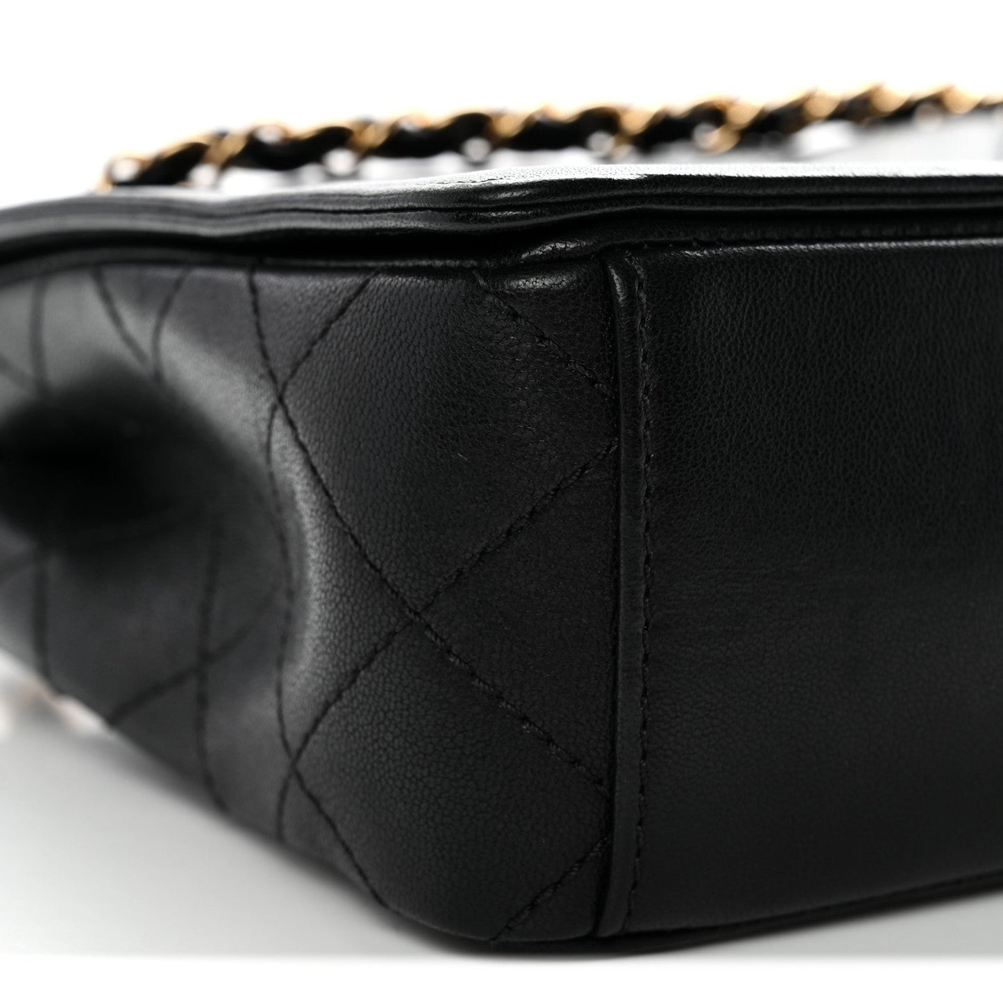 Sheepskin Quilted Vintage Mademoiselle Flap Black