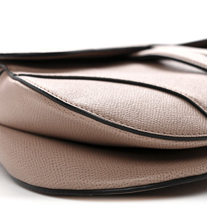 Grained Calfskin Saddle Bag With Strap Blush