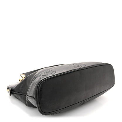 Caviar Triple CC Shoulder Bag Black