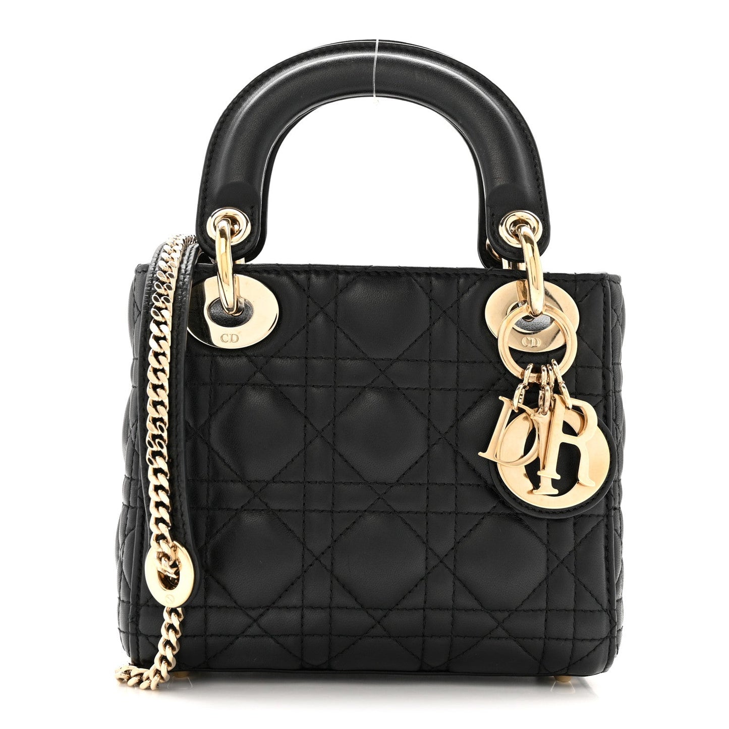 Lambskin Cannage Mini Lady Dior Black