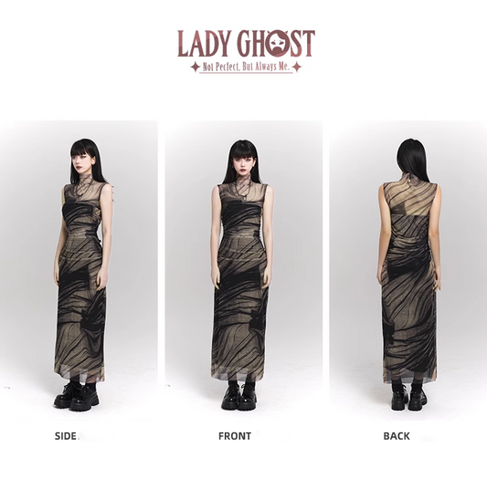 New Simple High Neck & Low Neckline Design Sleeveless Tank Top Dress TP2916