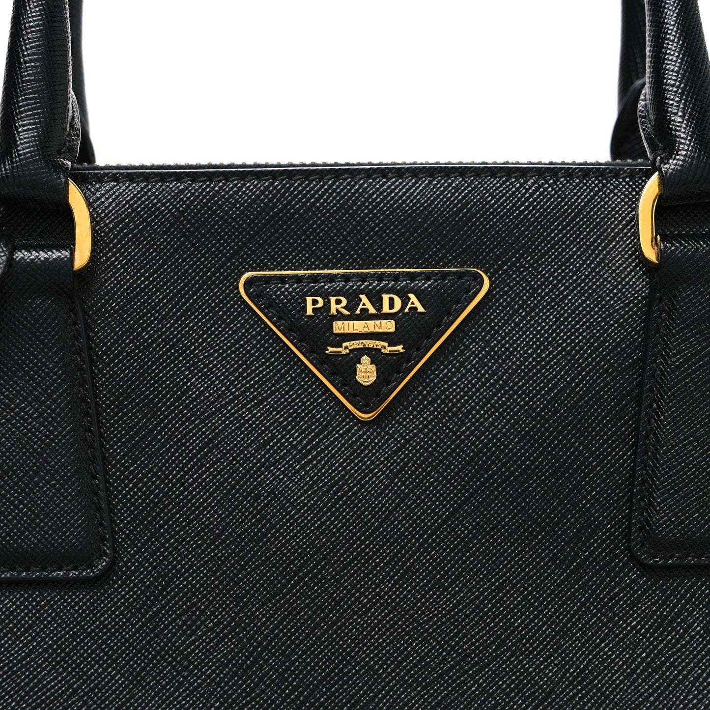 Saffiano Large Galleria Double Zip Tote Black