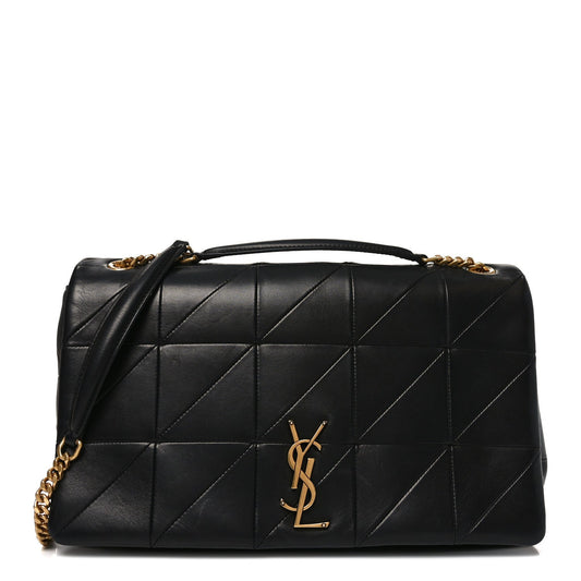 Lambskin Patchwork Monogram Large Jamie Black