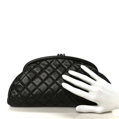 Lambskin Quilted Timeless Clutch Black