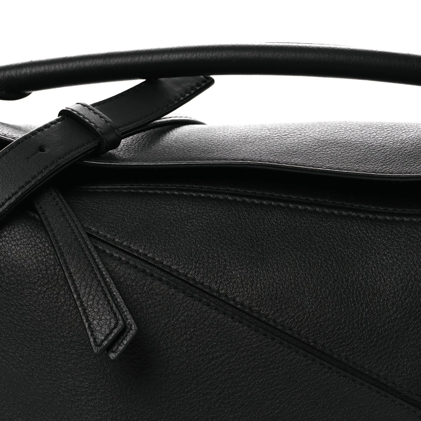 Calfskin Small Puzzle Edge Bag Black