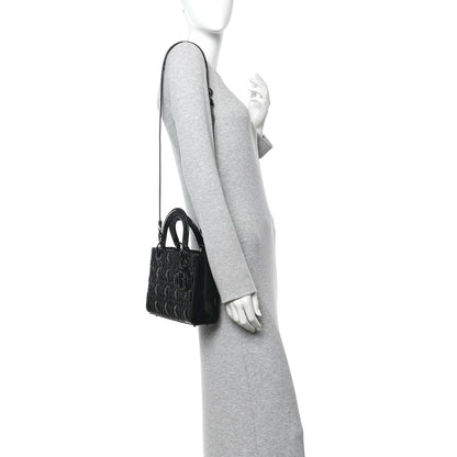 Ultraglossy Patent Cannage Small Lady Dior Black