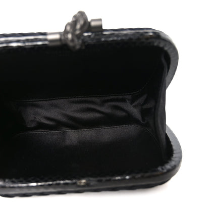 Satin Intreccio Impero Ayers Knot Clutch Black