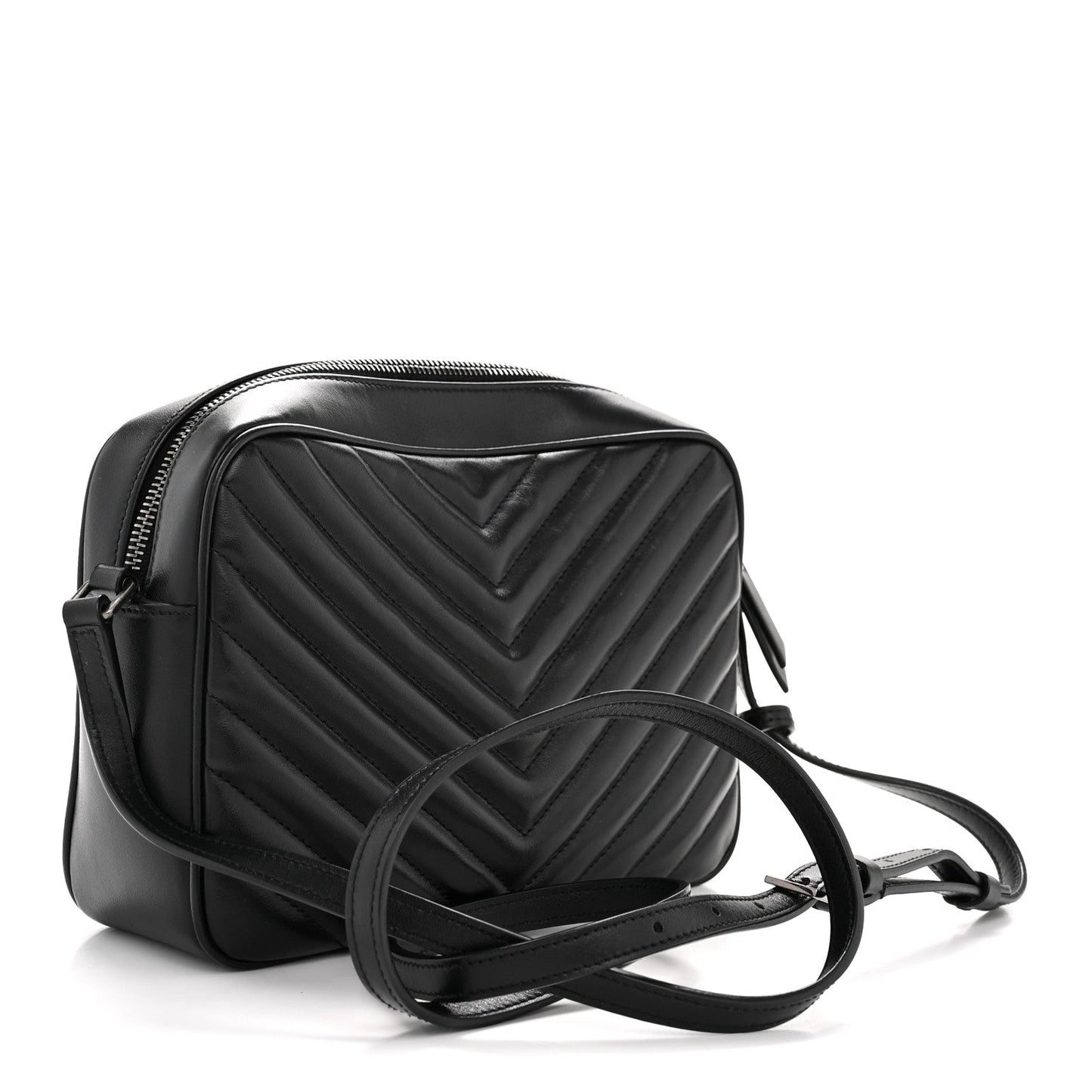 Calfskin Matelasse Monogram Lou Camera Bag Black
