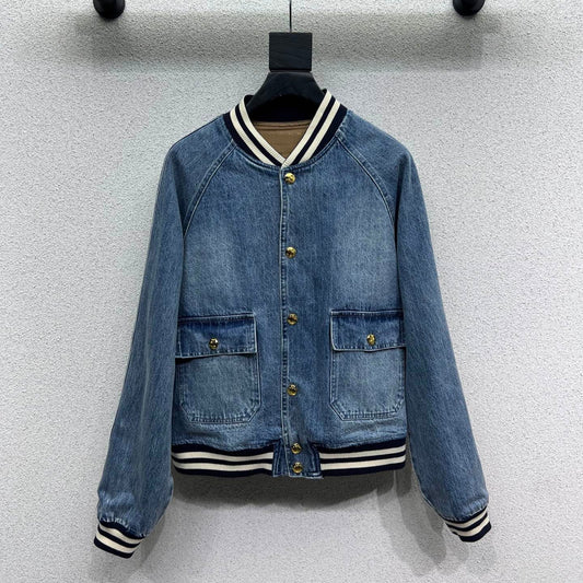 Celin Teddy Jacket Blue Denim