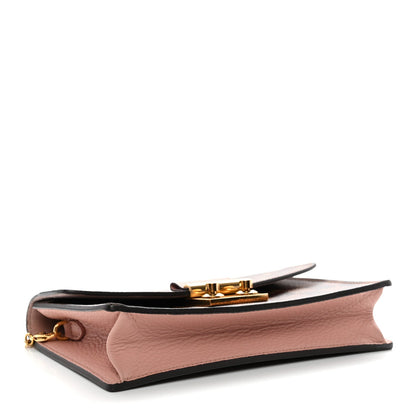Damier Ebene Croisette Chain Wallet Magnolia