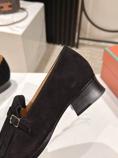 LP Pennan Fringe Black Suede 564803