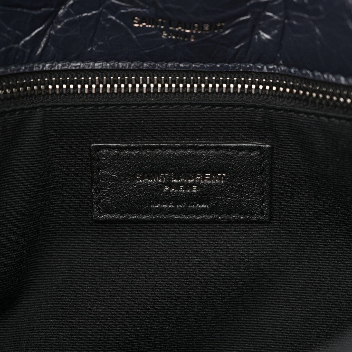 Crinkled Calfskin Matelasse Monogram Medium Niki Chain Satchel Deep Marine