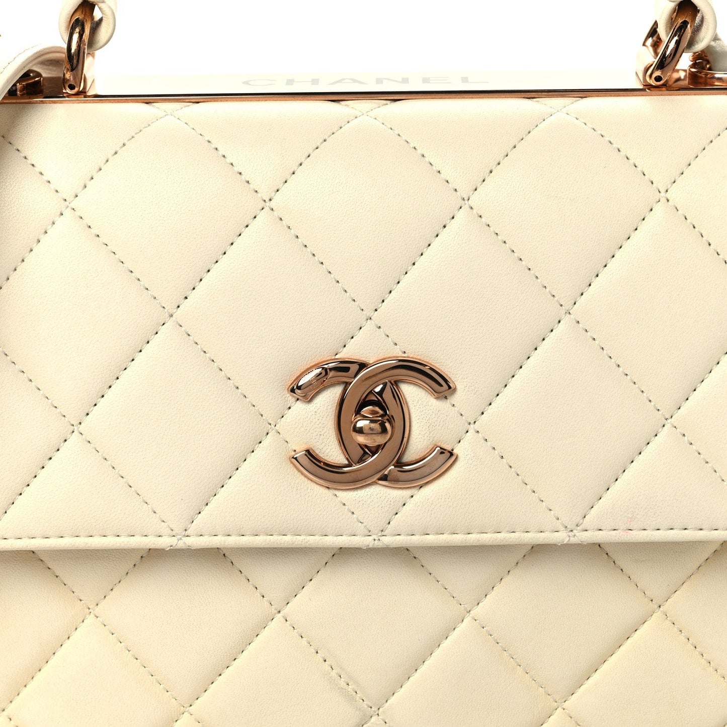 Lambskin Quilted Small Trendy CC Dual Handle Flap Bag White
